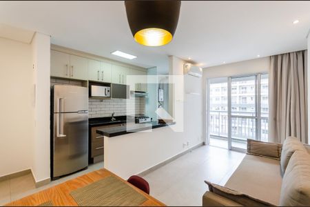 Sala de apartamento para alugar com 1 quarto, 49m² em Vila Matias, Santos