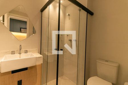 Banheiro de kitnet/studio para alugar com 1 quarto, 27m² em Vila Clementino, São Paulo