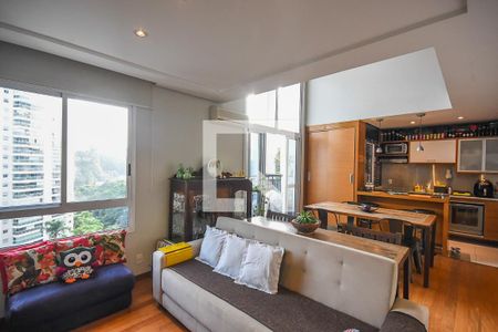 Sala de apartamento à venda com 1 quarto, 84m² em Paraíso do Morumbi, São Paulo