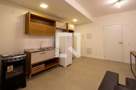 Sala e cozinha de apartamento para alugar com 1 quarto, 34m² em Trindade, Florianópolis