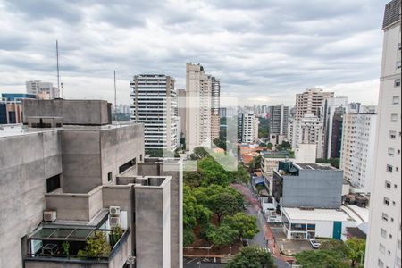 Vista da varanda de kitnet/studio à venda com 1 quarto, 25m² em Indianópolis, São Paulo