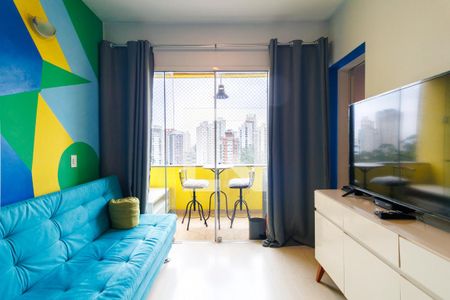 Sala de apartamento à venda com 1 quarto, 40m² em Paraíso do Morumbi, São Paulo