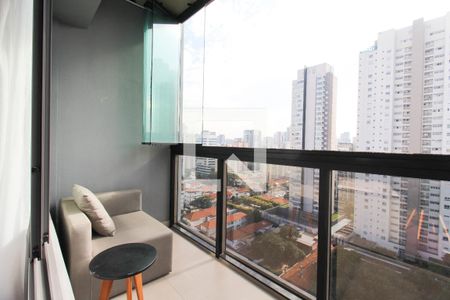 Varanda  de kitnet/studio para alugar com 1 quarto, 28m² em Vila Olímpia, São Paulo