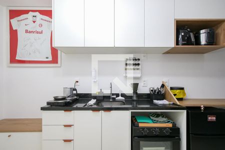 Cozinha de apartamento à venda com 1 quarto, 24m² em Brooklin Paulista, São Paulo