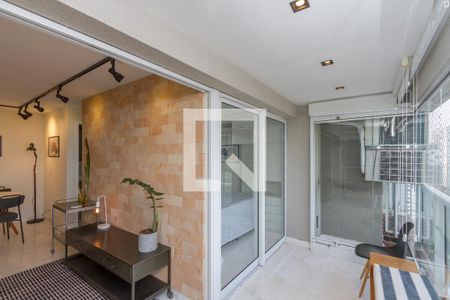 Varanda da Sala de apartamento para alugar com 1 quarto, 49m² em Campo Belo, São Paulo