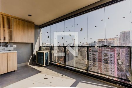 Varanda da Sala de apartamento para alugar com 1 quarto, 49m² em Cerqueira César, São Paulo