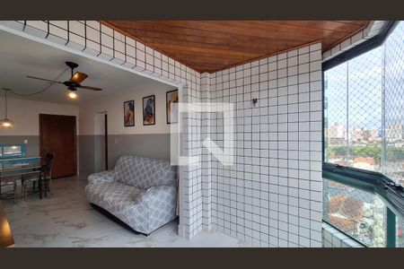 Varanda da sala de apartamento para alugar com 1 quarto, 74m² em Guilhermina, Praia Grande