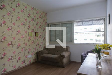 Sala de apartamento para alugar com 1 quarto, 52m² em Orquidario, Santos