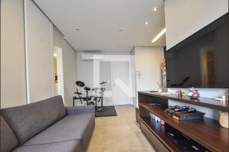 Sala de Estar  de apartamento à venda com 1 quarto, 49m² em Cidade Monções, São Paulo