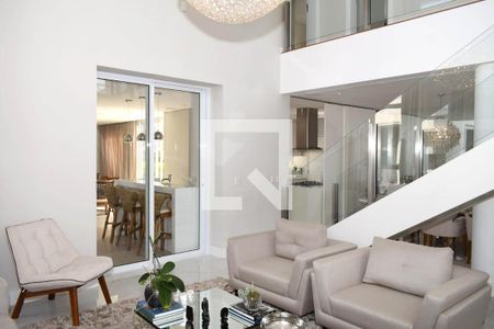 Sala de estar de casa de condomínio para alugar com 3 quartos, 420m² em Jardim Marcos Leite, Jundiaí