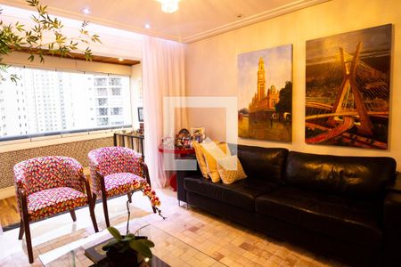 Sala de Estar de apartamento à venda com 4 quartos, 136m² em Jardim Monte Alegre, Taboão da Serra