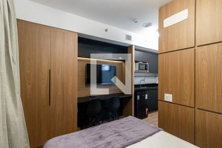 Sala/Quarto/Cozinha de kitnet/studio para alugar com 1 quarto, 21m² em Indianópolis, São Paulo