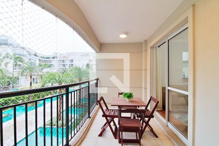 Varanda da Sala de apartamento para alugar com 1 quarto, 63m² em Jardim Leonor, São Paulo