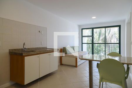 Sala / cozinha de apartamento para alugar com 1 quarto, 52m² em Recreio dos Bandeirantes, Rio de Janeiro