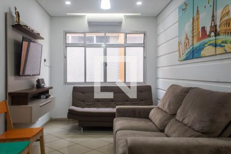 Sala de apartamento para alugar com 1 quarto, 45m² em Vila Alzira, Guarujá