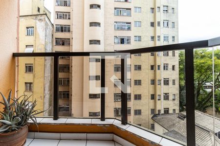 Varanda da Sala de apartamento para alugar com 1 quarto, 54m² em Santa Cecília, São Paulo