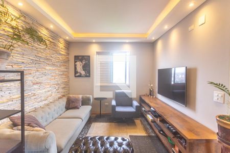 Sala de estar de apartamento à venda com 1 quarto, 53m² em Jordanópolis, São Bernardo do Campo