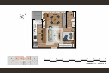 Apartamento à venda com 43m², 1 quarto e 1 vaga
