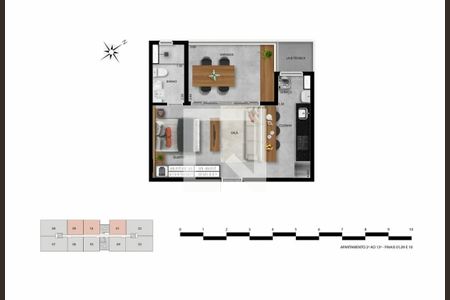 Apartamento à venda com 43m², 1 quarto e 1 vaga