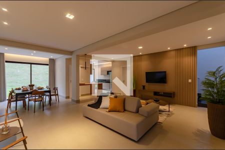 Sala de casa de condomínio à venda com 3 quartos, 209m² em Garças, Belo Horizonte