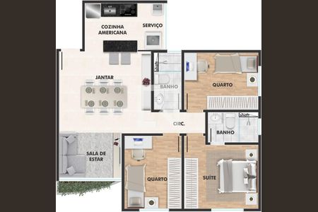 Apartamento à venda com 3 quartos, 72m² em Tirol, Contagem