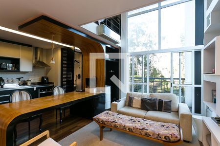 Sala/Cozinha de apartamento para alugar com 2 quartos, 104m² em Vila Andrade, São Paulo