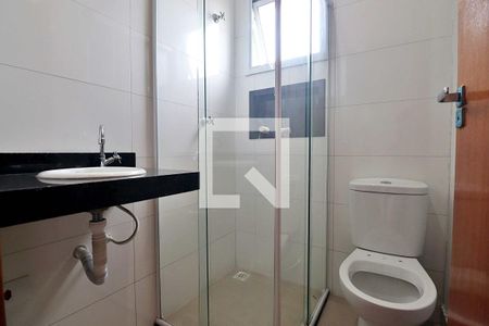 Banheiro do Quarto 1 - Suíte de apartamento à venda com 2 quartos, 105m² em Parque Oratorio, Santo André