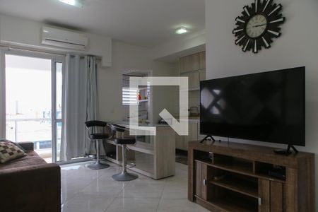 Sala de apartamento para alugar com 1 quarto, 49m² em Boqueirão, Santos