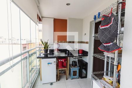 Varanda Cozinha de apartamento à venda com 1 quarto, 36m² em Barra Funda, São Paulo