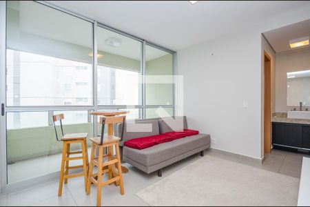 Sala de apartamento à venda com 1 quarto, 50m² em Vila da Serra, Nova Lima