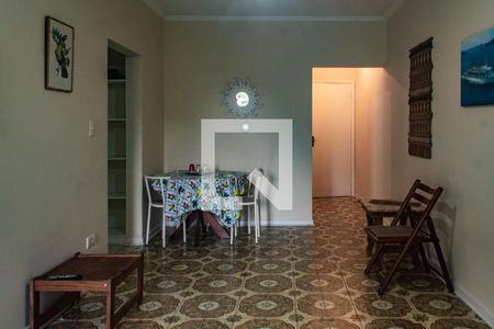 Sala de apartamento para alugar com 1 quarto, 55m² em Jardim Tres Marias, Guarujá