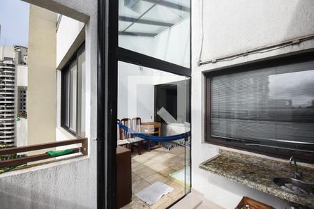 Varanda de apartamento à venda com 1 quarto, 76m² em Paraíso do Morumbi, São Paulo