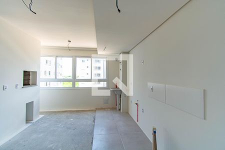 Sala/Cozinha de apartamento à venda com 2 quartos, 53m² em Bairro Fátima, Canoas