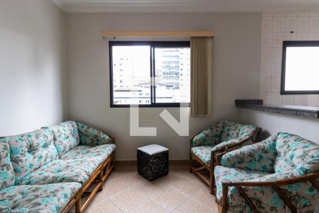 Detalhe da sala de apartamento para alugar com 1 quarto, 45m² em Tupi, Praia Grande