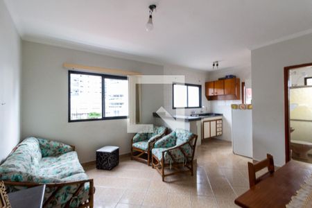 Sala de apartamento para alugar com 1 quarto, 45m² em Tupi, Praia Grande