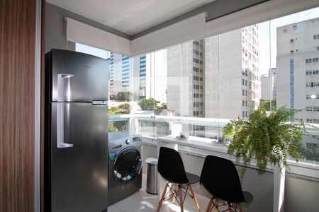 Varanda / Cozinha de kitnet/studio à venda com 0 quarto, 29m² em Bela Vista, São Paulo