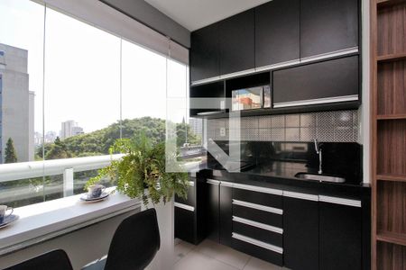 Varanda / Cozinha de kitnet/studio à venda com 0 quarto, 29m² em Bela Vista, São Paulo