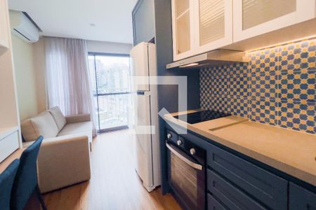 Sala/Cozinha de apartamento para alugar com 1 quarto, 27m² em Jardim Paulista, São Paulo