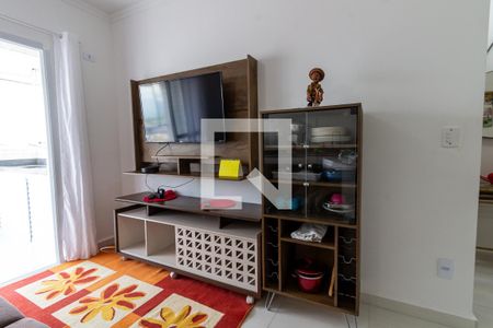 Detalhe da sala de apartamento para alugar com 1 quarto, 48m² em Aviação, Praia Grande