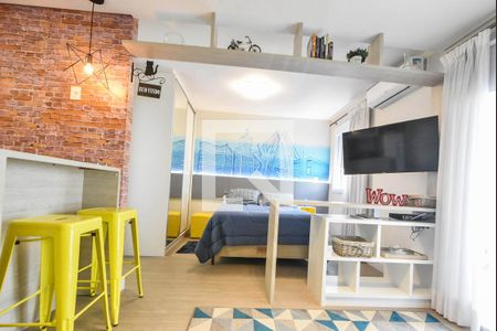 Sala  de apartamento para alugar com 1 quarto, 38m² em Campo Belo, São Paulo