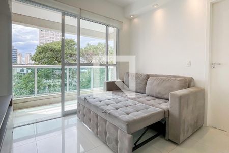 Sala - sofá cama de apartamento para alugar com 1 quarto, 38m² em Pinheiros, São Paulo