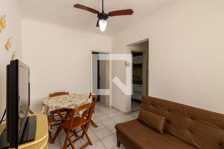 Sala de apartamento para alugar com 1 quarto, 40m² em Canto do Forte, Praia Grande