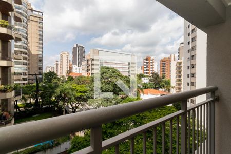 Varanda de kitnet/studio para alugar com 1 quarto, 21m² em Indianópolis, São Paulo