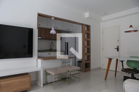 Sala de apartamento para alugar com 1 quarto, 51m² em Ponta da Praia, Santos