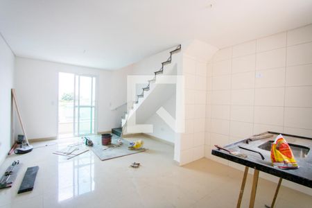 Sala/Cozinha de apartamento à venda com 1 quarto, 55m² em Jardim Ocara, Santo André