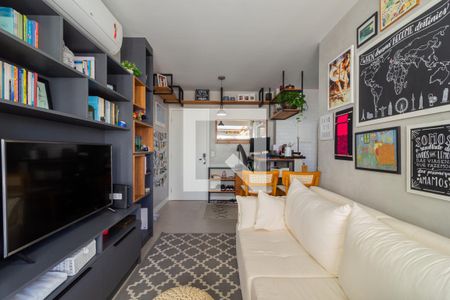 Sala de apartamento à venda com 1 quarto, 48m² em Indianópolis, São Paulo