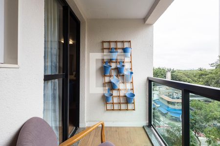 Varanda da Sala de apartamento à venda com 1 quarto, 41m² em Pinheiros, São Paulo