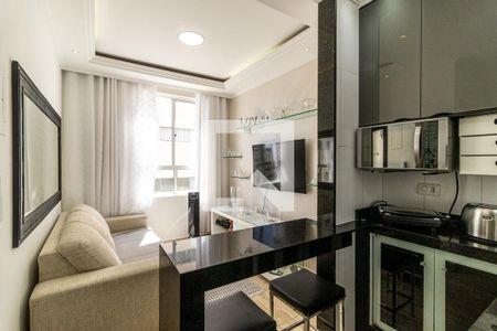 Sala e Cozinha de apartamento à venda com 1 quarto, 46m² em Sé, São Paulo