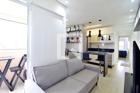 Sala/Cozinha de apartamento para alugar com 1 quarto, 43m² em Campestre, Santo André