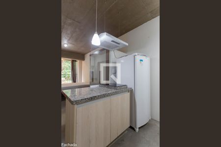 Cozinha studio de kitnet/studio à venda com 1 quarto, 26m² em Vila Indiana, São Paulo